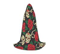 VCzsdff Cape à capuche gothique médiévale rose et tête de mort pour adolescents - Costume de renaissance, foire, théâtre