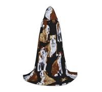 VCzsdff Cape à capuche pour adolescents avec motif bouledogue anglais gothique médiéval pour cosplay, renaissance, foire, théâtre
