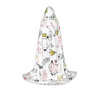 VCzsdff Cape à capuche pour adolescents avec motif renard, gothique, médiévale, pour cosplay, renard, foire, théâtre