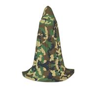 VCzsdff Cape à capuche pour adolescents - Vert - Camouflage militaire - Gothique et médiéval - Pour cosplay, renaissance, foire, théâtre