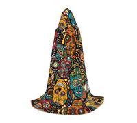 VCzsdff Cape à capuche style gothique médiéval Sugar And Skulls pour adolescents Cosplay Renaissance Foire Scène Théâtre