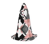 VCzsdff Cape à capuche triangle abstrait à rayures gothiques médiévales pour adolescents Cosplay Costume Renaissance Foire Scène Théâtre