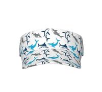 VCzsdff Casquette pare-soleil légère et réglable en polyester avec imprimé requins pour la course à la plage, les vacances - Noir