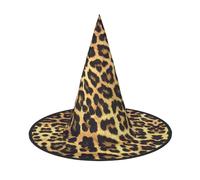 VCzsdff Chapeau d'Halloween en tissu Oxford imprimé léopard pour fête d'Halloween, léger, 33 cm de haut