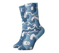 VCzsdff Chaussettes antidérapantes et confortables en peluche pour la maison et le bureau - Motif mer orageuse