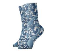 VCzsdff Chaussettes antidérapantes et confortables en peluche pour la maison et le bureau - Motif mer orageuse