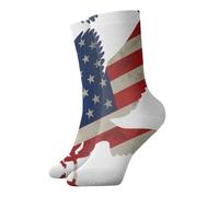 VCzsdff Chaussettes en peluche avec aigle américain et drapeau pour la maison et le bureau, chaussettes antidérapantes confortables pour un confort intérieur