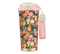 VCzsdff Colorful Peach Gobelet à café isotherme avec couvercle anti-fuite, tasse de voyage en acier inoxydable 316 avec dragonne