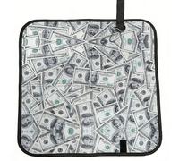 VCzsdff Coussin de siège portable avec imprimé dollar amusant - Tapis de blanchiment pliable compact - Tapis de pique-nique en polyester 40 cm