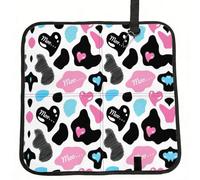 VCzsdff Coussin de siège portable pliable en peau de vache avec cœurs Moo Love en polyester 40 cm