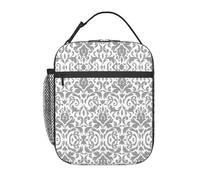 VCzsdff Decor Sac à déjeuner isotherme avec bandoulière amovible et poches Blanc et noir