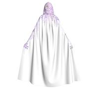 VCzsdff Encadrement de fleurs lilas en fleur impression carnaval fournitures de fête, cape à capuche économique pour adulte, cape à capuche 145 cm de long pour Halloween