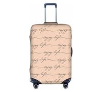 VCzsdff Enjoy Life Housse de bagage lavable anti-rayures avec texte écrit à la main pour bagages de 45,7 à 81,3 cm, blanc, XL