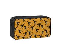 VCzsdff Gibbon Trousse à stylos en polyester avec fermeture éclair et motif singe Noir