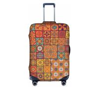 VCzsdff Group of Housse de protection pour valises à motif géométrique marocain lavable anti-rayures Convient aux bagages de 45,7 à 81,3 cm, blanc, S
