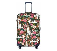 VCzsdff Housse de bagage lavable avec impression chien anti-rayures pour valise de 45,7 à 81,3 cm, blanc, S