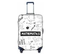 VCzsdff Housse de bagage lavable avec impression mathématique et anti-rayures pour valise de 45,7 à 81,3 cm, blanc, L