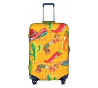 VCzsdff Housse de bagage lavable avec motif chapeau de cactus et piment chili - Housse de protection anti-rayures pour valise de 45,7 à 81,3 cm, blanc, L