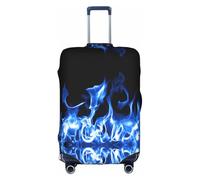 VCzsdff Housse de protection lavable anti-rayures, motif feu bleu, convient aux bagages de 45,7 à 81,3 cm, blanc, L