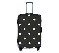 VCzsdff Housse de protection lavable anti-rayures pour valise de 45,7 à 81,3 cm Motif à pois noirs et blancs, blanc, L