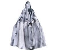 VCzsdff Jolie cape à capuche en polyester pour adulte Pingouin 1, robe d'Halloween à capuche avec nœud papillon, cape de cosplay