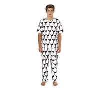 VCzsdff Karaté Boy Vector Ceinture Changeable Impression Couleur Hommes Manches Courtes Vêtements de Nuit Ensemble Long Bas Col Rond Imprimé Loungewear Vêtements de Nuit, Noir , S