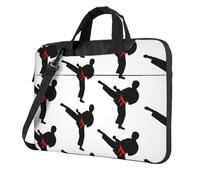 VCzsdff Karaté Boy Vector Ceinture changeante Impression couleur Antichoc Sac pour ordinateur portable Sac à bandoulière en tissu Oxford rembourré pour voyage, Noir , 14 inch