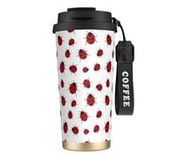 VCzsdff Ladybug Gobelet à café isotherme avec couvercle anti-fuite, tasse de voyage en acier inoxydable 316 avec dragonne