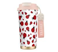 VCzsdff Ladybug Gobelet à café isotherme avec couvercle anti-fuite, tasse de voyage en acier inoxydable 316 avec dragonne