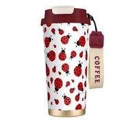 VCzsdff Ladybug Gobelet à café isotherme avec couvercle anti-fuite, tasse de voyage en acier inoxydable 316 avec dragonne