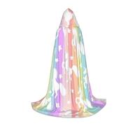 VCzsdff Licornes sur rayures colorées gothique médiévale cape à capuche pour adolescents costume de renaissance, foire, théâtre