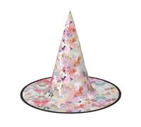 VCzsdff Magnifique chapeau de sorcière en tissu Oxford avec imprimé floral rose pour cosplay, Halloween, 33 cm de haut