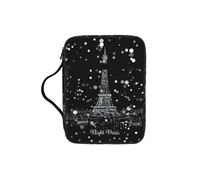 VCzsdff Night Paris Tour Eiffel Sac de rangement imprimé Écritures Sac de rangement résistant à l'eau Support de papeterie Église Cas d'étude