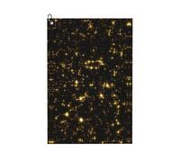 VCzsdff Papier peint noir et or impression durable serviette de golf, serviette de golf gaufrée en microfibre avec mousqueton clip, accessoires de golf indispensables