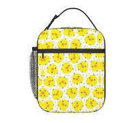VCzsdff Sac à déjeuner isotherme avec bandoulière amovible et poches Motif poule Jaune