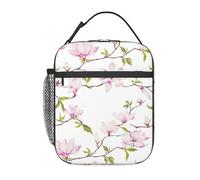 VCzsdff Sac à déjeuner isotherme avec sangle amovible et poches Motif fleurs de vigne