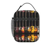 VCzsdff Sac à déjeuner isotherme avec sangle amovible et poches Motif guitare électrique