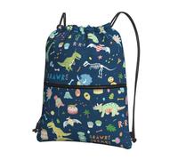 VCzsdff Sac à dos léger et pliable avec cordon de serrage, imprimé éléphant et léa coloré, avec poche zippée pour la randonnée