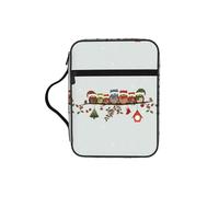 VCzsdff Sac de rangement avec imprimé chouettes de Noël sur une branche - Résistant à l'eau - Étui d'étude