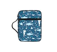 VCzsdff Sac de rangement avec imprimé poisson bleu, résistant à l'eau, étui d'étude pour église
