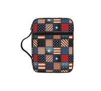 VCzsdff Sac de rangement avec motif drapeau américain, patchwork, résistant à l'eau, étui d'étude de culte d'église