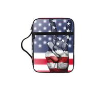 VCzsdff Sac de rangement imprimé avec drapeau américain et paix hippie, support de papeterie résistant à l'eau, étui d'étude de culte d'église