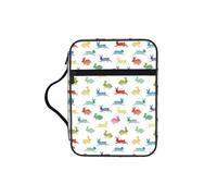 VCzsdff Sac de rangement imprimé pour lapins dans différentes poses sautant en cours d'exécution - Résistant à l'eau - Étui d'étude