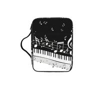 VCzsdff Sac de rangement pour clés de piano avec notes de musique imprimées, résistant à l'eau, étui d'étude de culte d'église