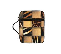 VCzsdff Sac de rangement pour jeans denim patchwork imprimé écriture, résistant à l'eau, étui d'étude de culte d'église