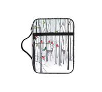 VCzsdff Sac de rangement résistant à l'eau, motif cerf des neiges, oiseau, brique d'arbre