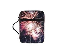 VCzsdff Sac de rangement résistant à l'eau, motif feu d'artifice, étui d'étude pour église
