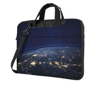 VCzsdff Sac d'ordinateur portable résistant aux chocs avec impression vue de la terre en tissu Oxford rembourré pour voyage, Noir , 13 inch