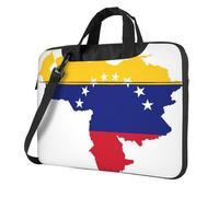 VCzsdff Sac d'ordinateur portable résistant aux chocs avec motif drapeau du Venezuela - Sac à bandoulière rembourré en tissu Oxford pour voyage, Noir , 15.6 inch