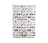 VCzsdff Serviette de golf durable avec inscription « I Love You Words with Hearts » - Serviette de golf en microfibre gaufrée avec mousqueton - Accessoires de golf indispensables